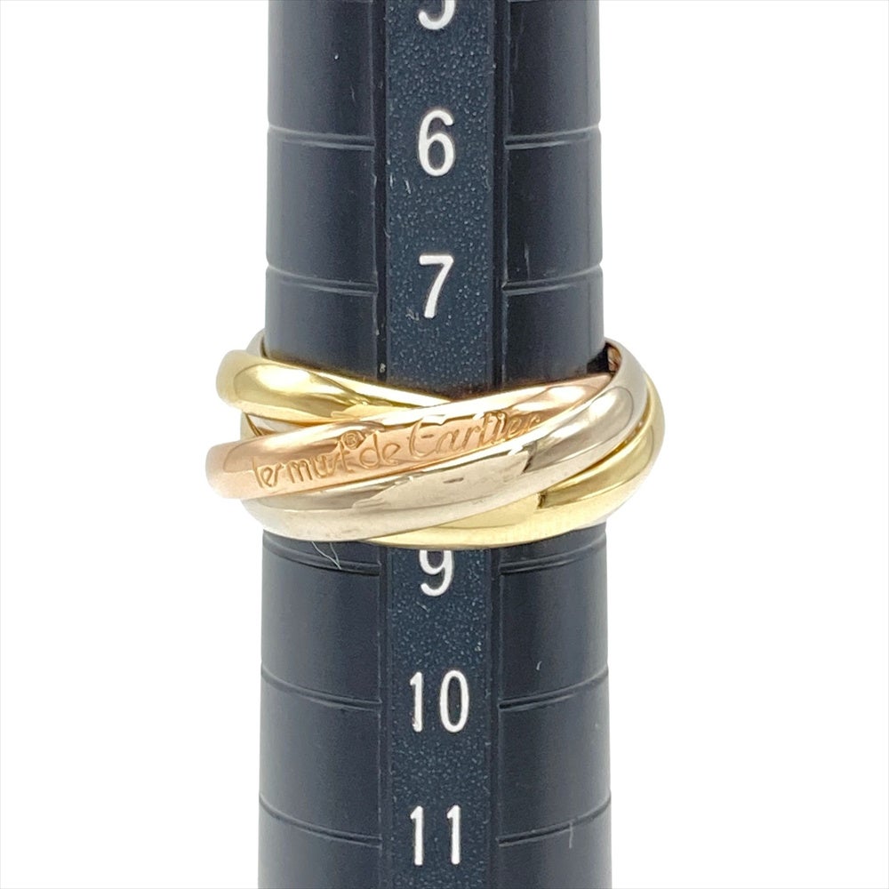 カルティエ Cartier トリニティ 5連 リング 指輪 #48 K18YG 7.5g K18PG