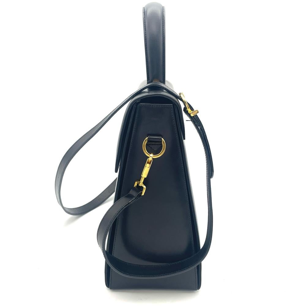 フェラガモ Ferragamo ガンチーニ ハンドバッグ 2WAY レザー ブラック