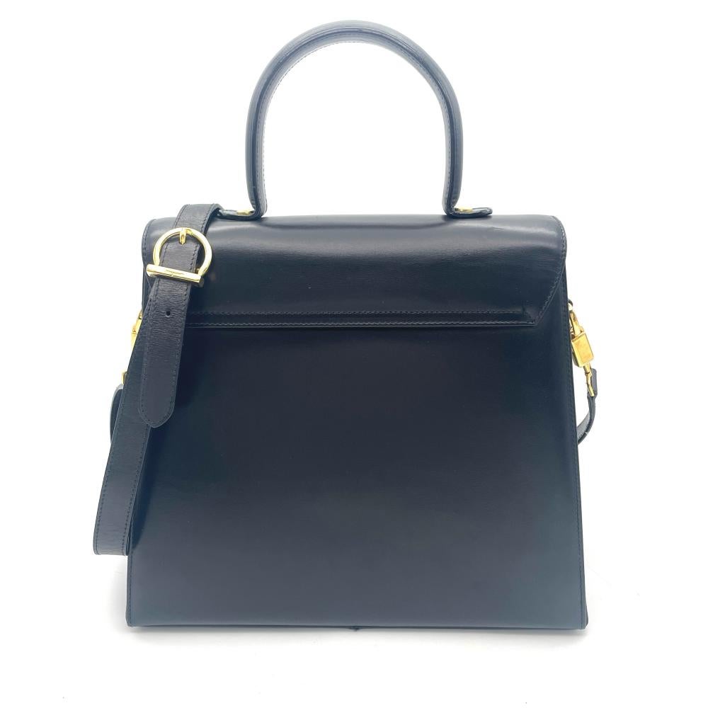 フェラガモ Ferragamo ガンチーニ ハンドバッグ 2WAY レザー ブラック