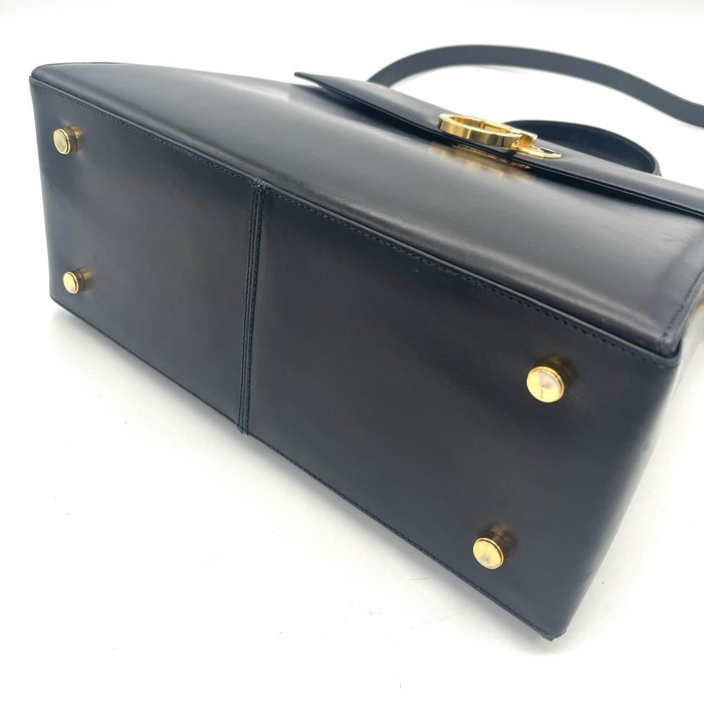 フェラガモ Ferragamo ガンチーニ ハンドバッグ 2WAY レザー ブラック