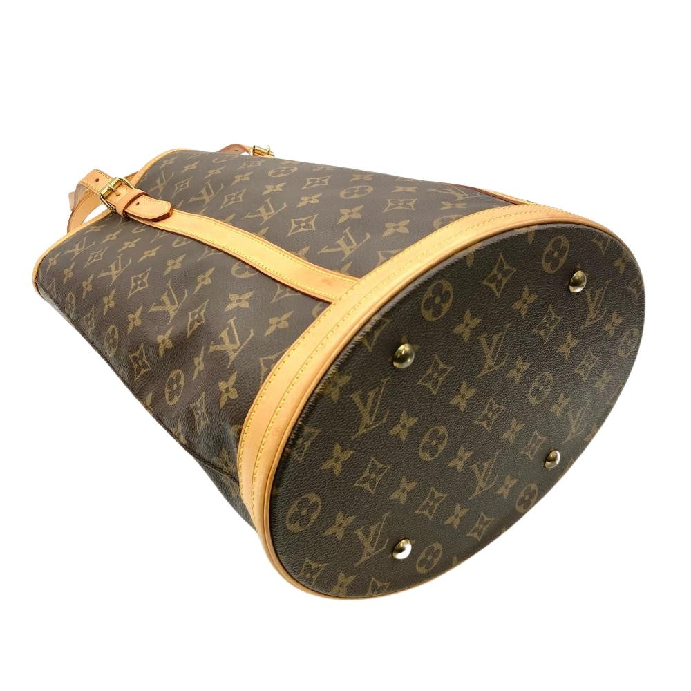 ルイ・ヴィトン バケットバッグ ブラウン キャンバス ルイヴィトン LOUIS VUITTON バケット GM トートバッグ モノグラム