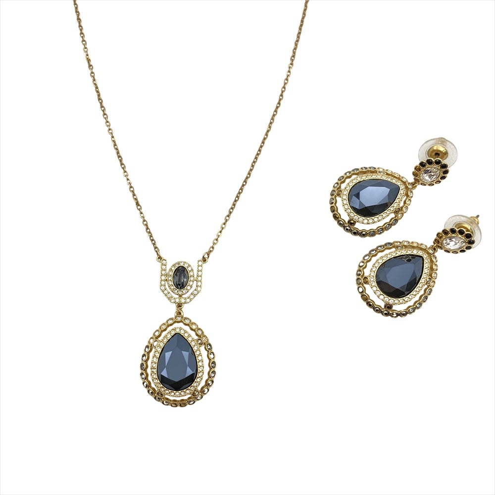 SWAROVSKI スワロフスキー ネックレス ピアス 2点 セット サークル