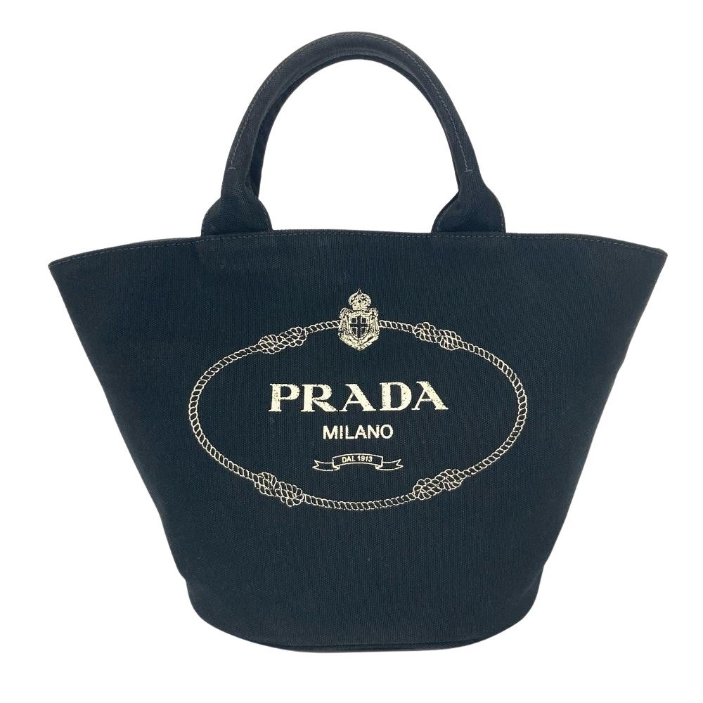 【PRADA】ゴールドロゴリボン ナイロン トートバック 美品 PRADA（プラダ） トートバッグ 1BG555 OOO R064 レディース