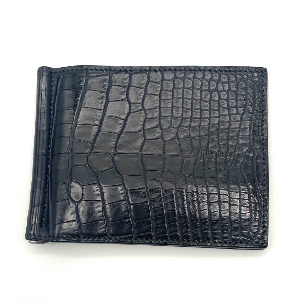 エルメス HERMES ポーカーGM マネークリップ アリゲーターマット A刻印