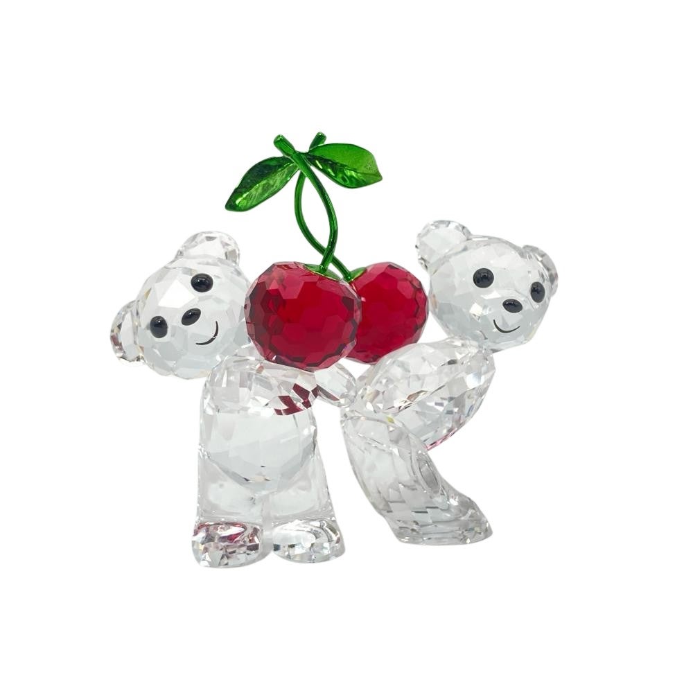SWAROVSKI - スワロフスキー SWAROVSKI Krisベア Always Together オブジェ 置物 5675393 クリア さくらんぼ くま【中古】 スワロフスキー SWAROVSKI Krisベア Always Together オブジェ 置物