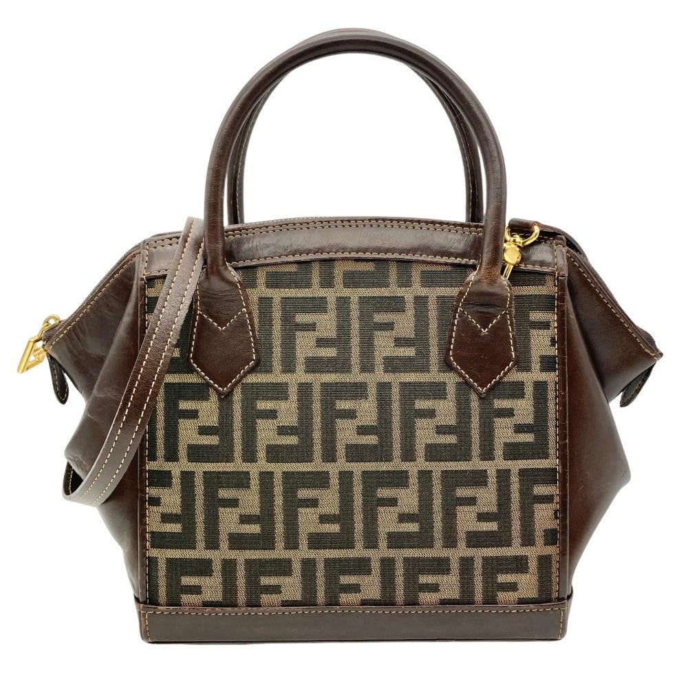 フェンディ FENDI ズッカ ハンドバッグ 2WAY ジャガード レザー