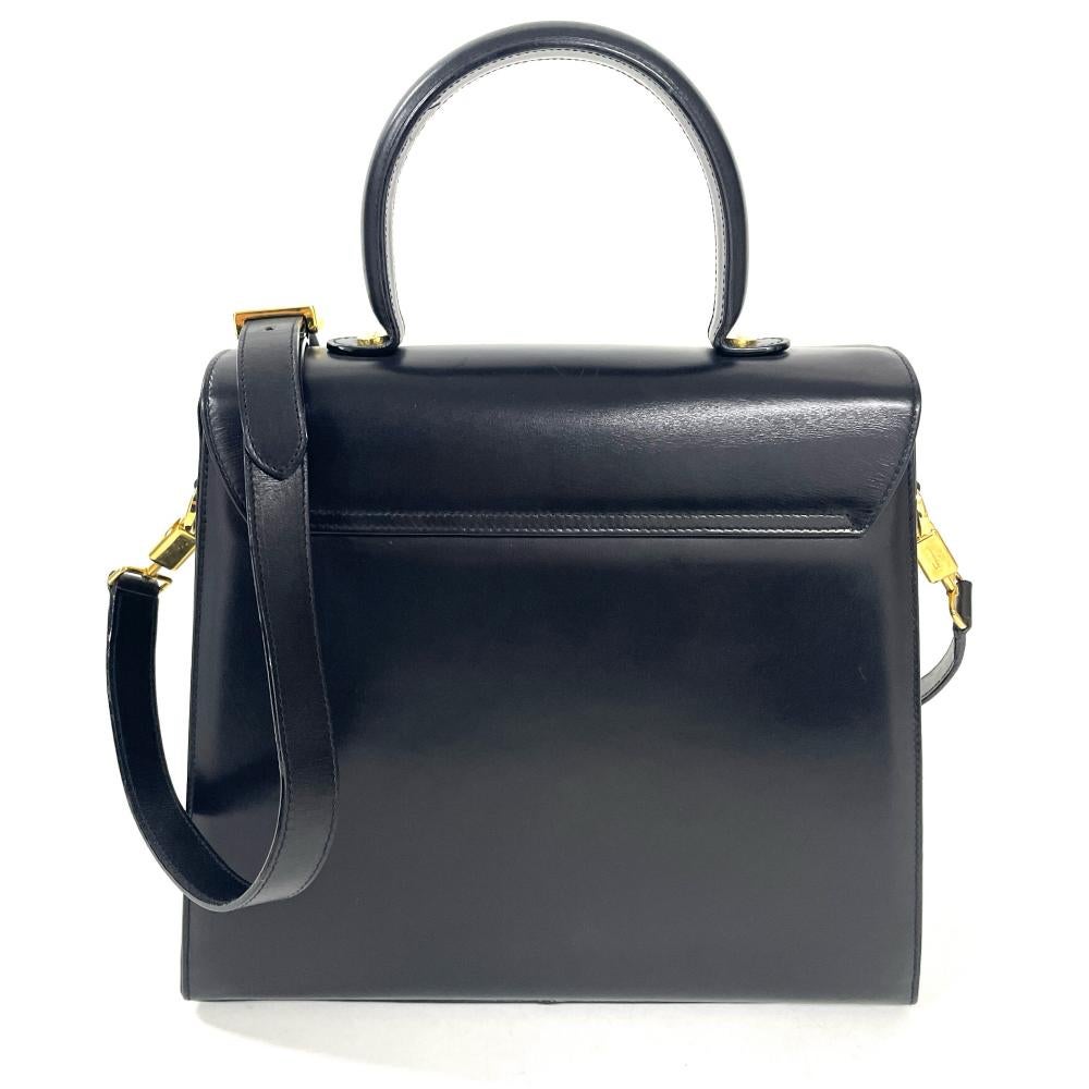 フェラガモ Ferragamo ガンチーニ ハンドバッグ 2WAY レザー ブラック