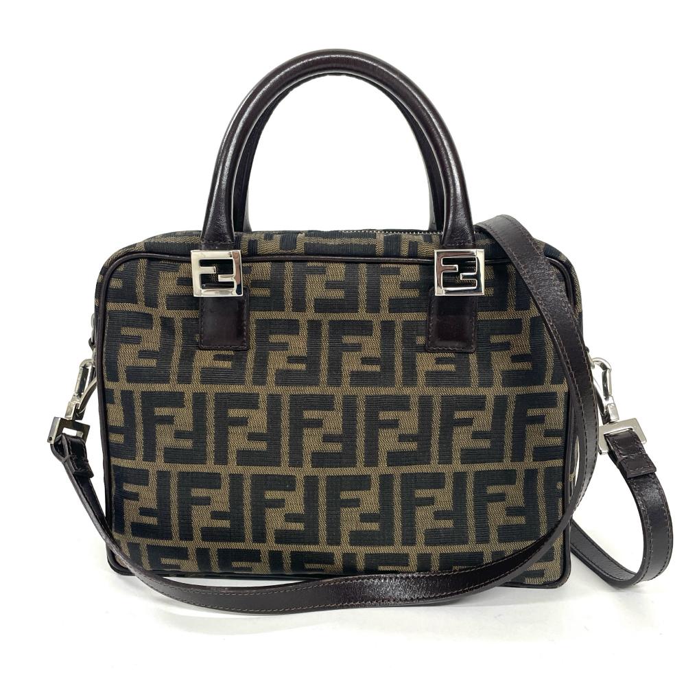 フェンディ FENDI ズッカ ハンドバッグ 2WAY キャンバス ブラウン