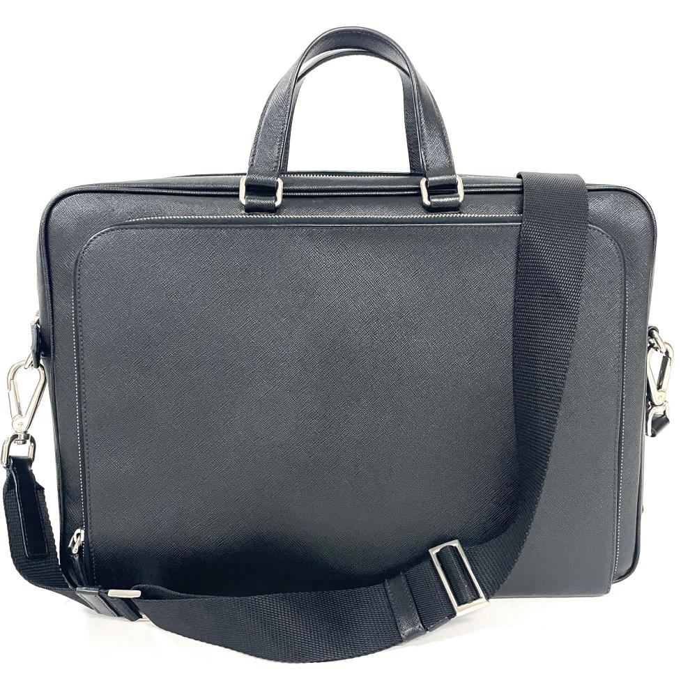 プラダ PRADA ビジネスバッグ 2WAY サフィアーノ ブラック メンズ