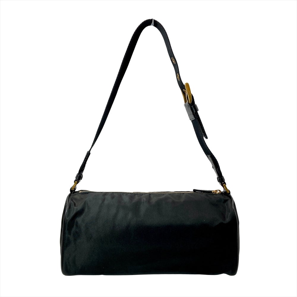 【良品】プラダPRADA大きめ肩掛けワンショルダーバッグ 黒 正規品 鑑定済! プラダ PRADA ロゴ ショルダーバッグ ナイロン ブラック ワン