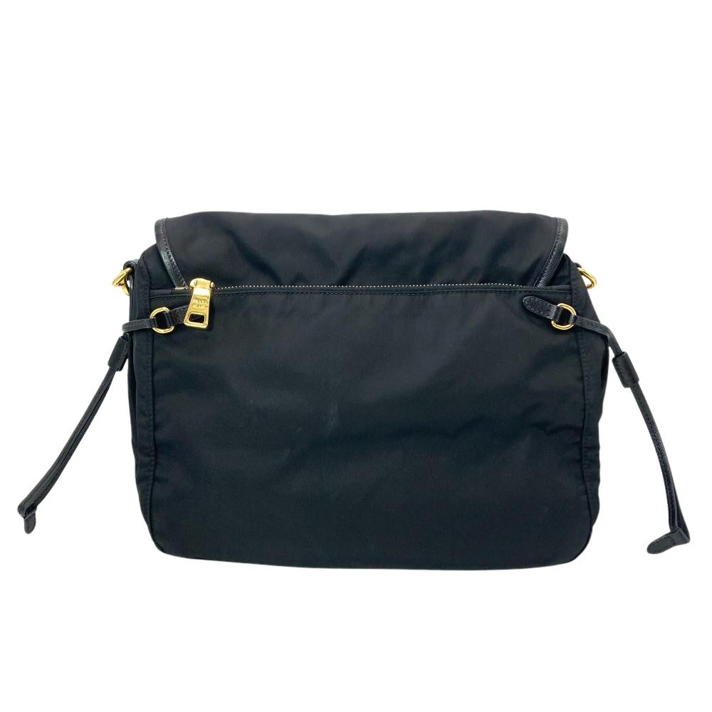 プラダ PRADA ナイロン レザー ショルダーバッグ ナイロン ブラック