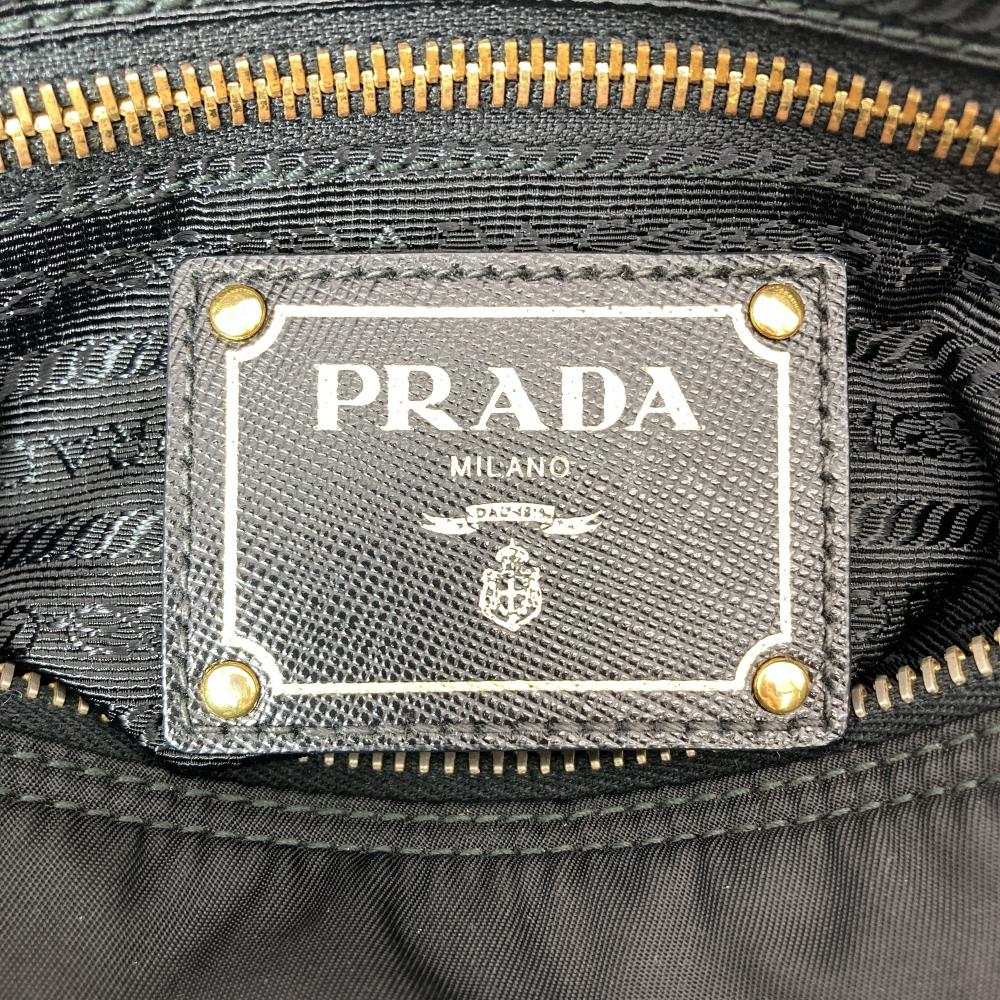 プラダ PRADA ナイロン レザー ショルダーバッグ ナイロン ブラック