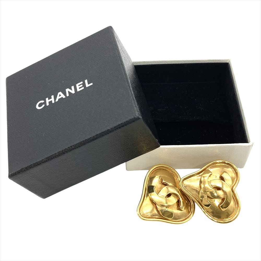 シャネル CHANEL ココマーク ハート イヤリング GPg ゴールド金具 95p