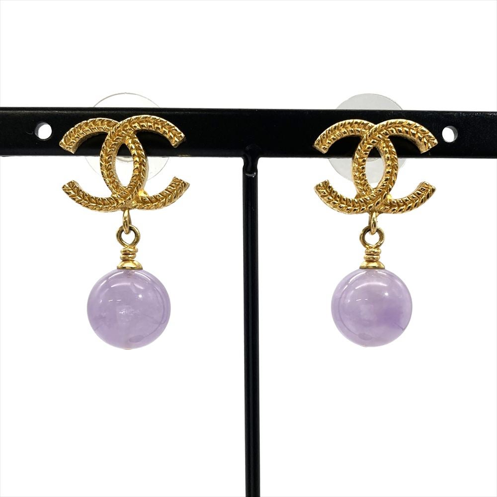 CHANEL ココマーク スクエア スイング ピアス シャネル CHANEL ココマーク スイング ピアス 13A パープル ゴールド