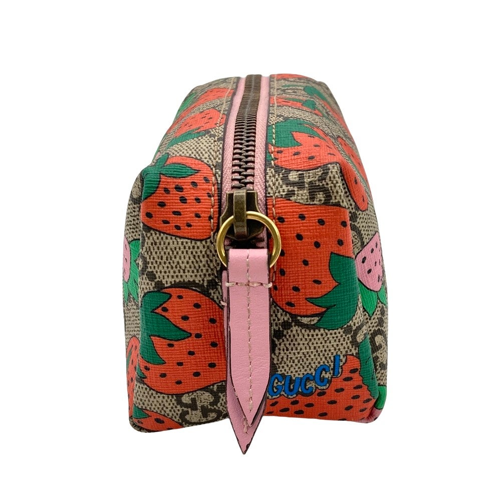 グッチ GUCCI GGスプリーム ポーチ PVC 576217 ストロベリーモチーフ
