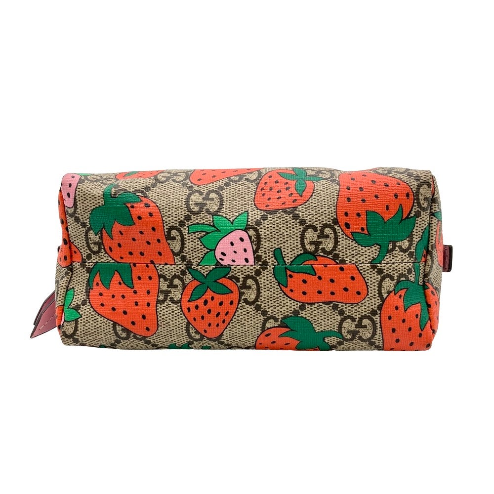 グッチ GUCCI GGスプリーム ポーチ PVC 576217 ストロベリーモチーフ