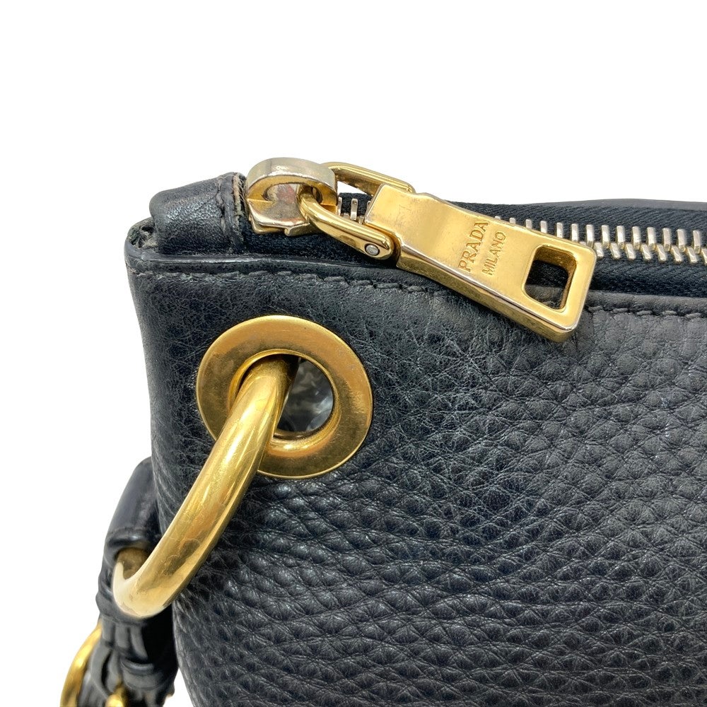 プラダ PRADA ロゴ ワンショルダー ショルダーバッグ レザー ブラック
