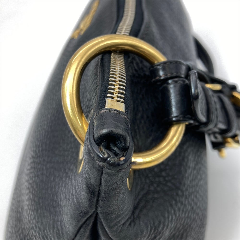 プラダ PRADA ロゴ ワンショルダー ショルダーバッグ レザー ブラック