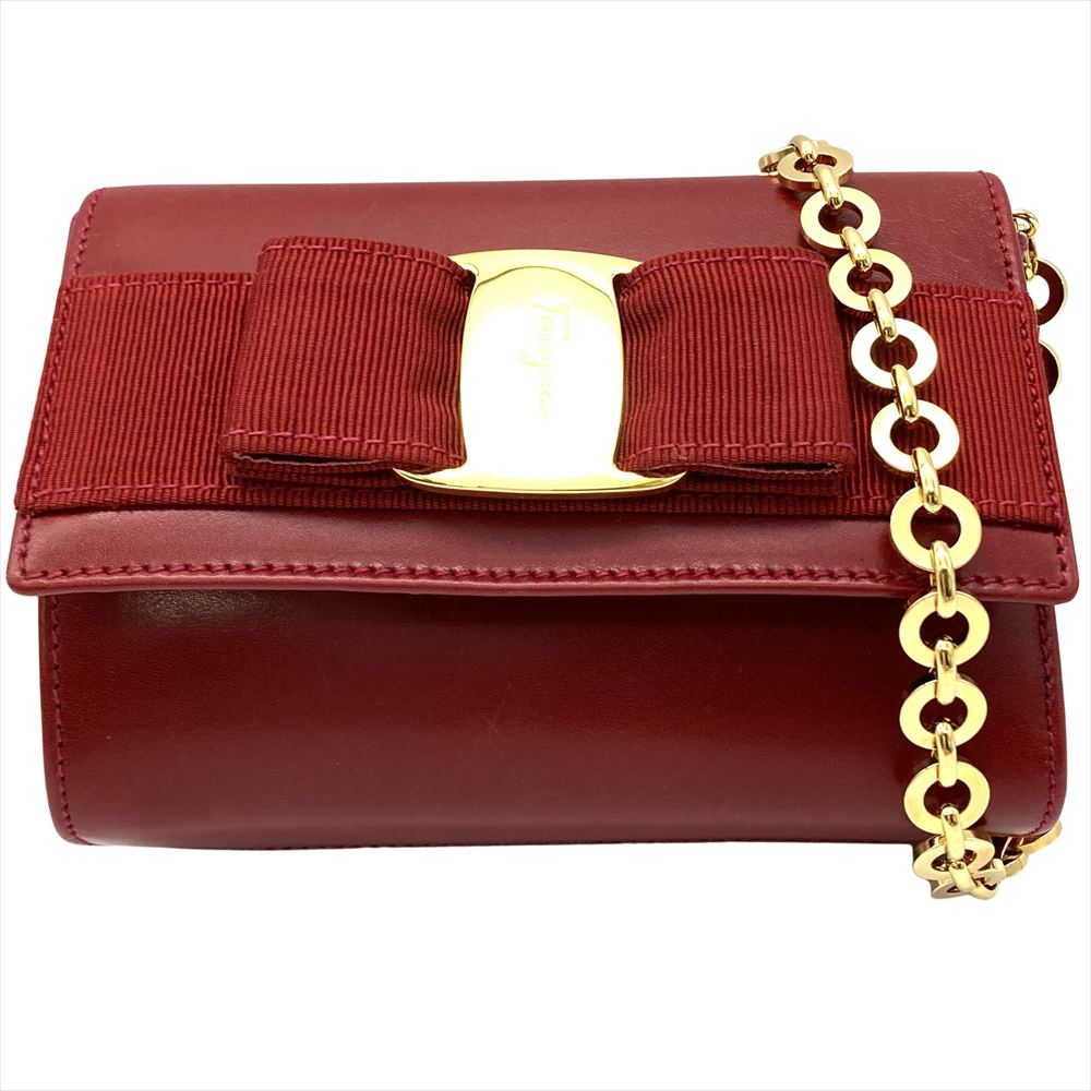 フェラガモ Ferragamo ヴァラリボン ショルダーバッグ 2WAY レザー