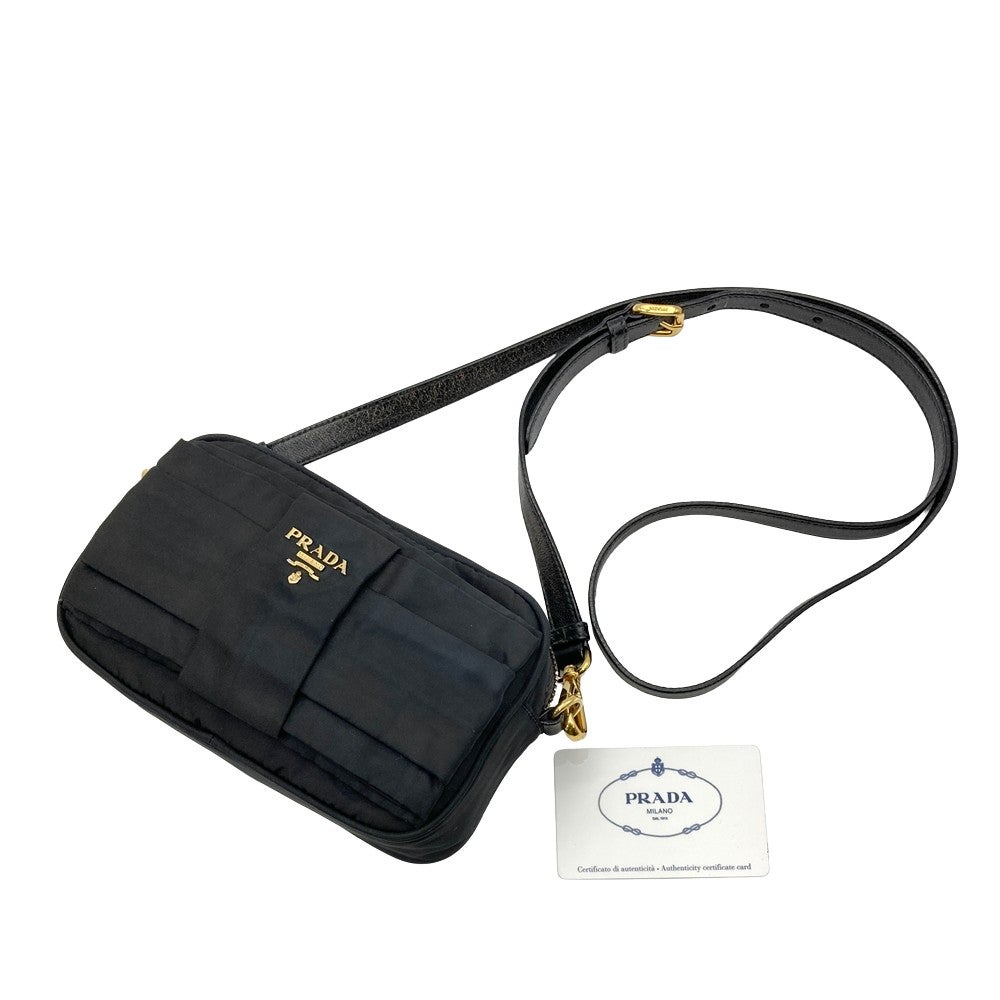 プラダ PRADA リボンモチーフ ミニ ショルダーバッグ ナイロン BP0166