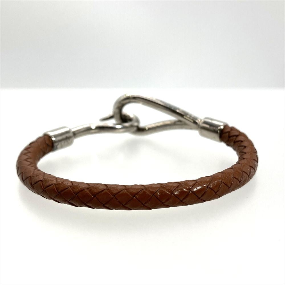 エルメス HERMES ジャンボ ブレスレット レザー ブラウン シルバー金具