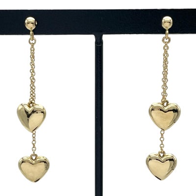 ティファニー Tiffany&Co. ダブルハート ドロップ ピアス K18YG 5.8g 