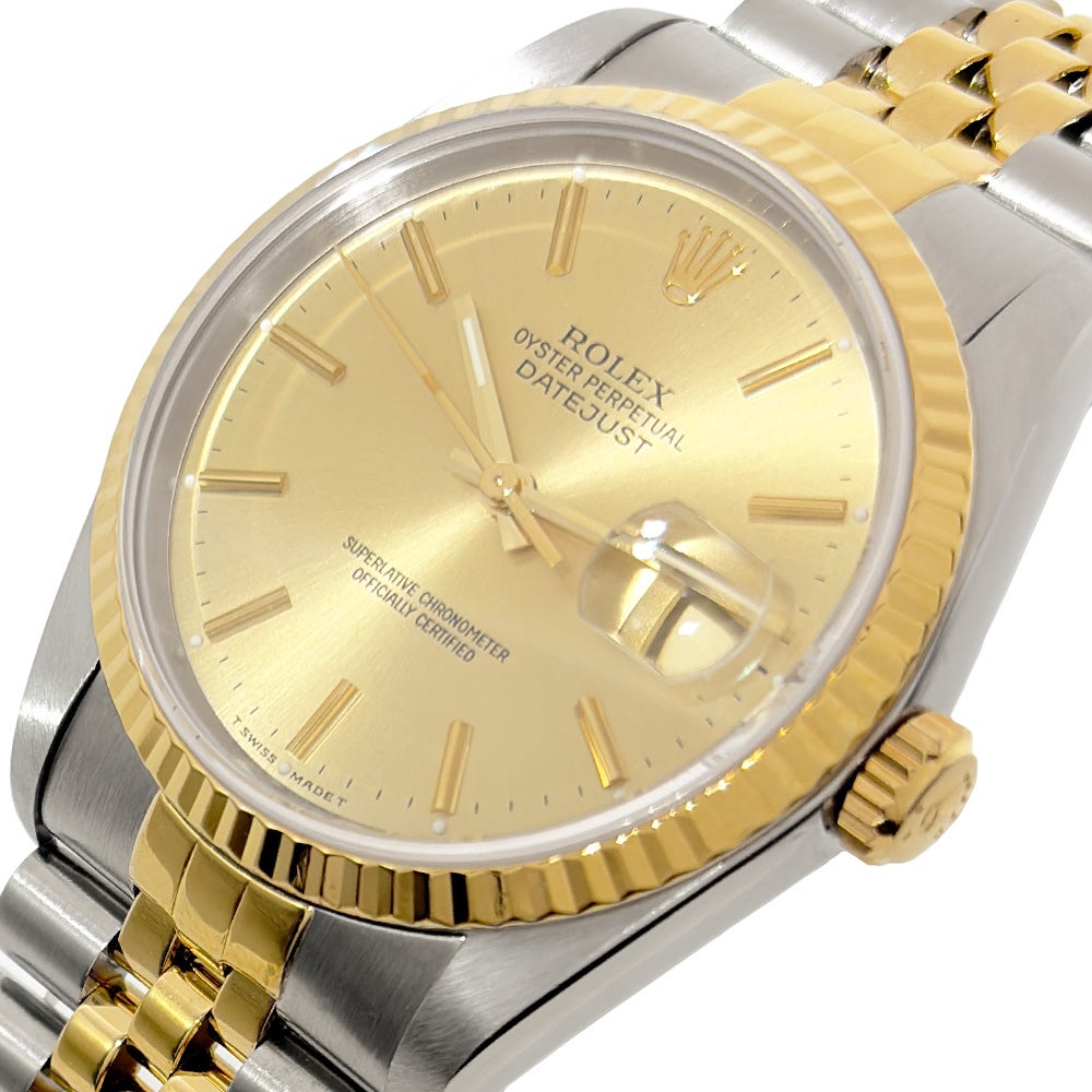 ロレックス ROLEX デイトジャスト E番 16233 シャンパンゴールド SS/K18YG 自動巻き メンズ 腕時計 ロレックス ROLEX 16233 デイトジャスト E番 腕時計 シャンパン文字盤