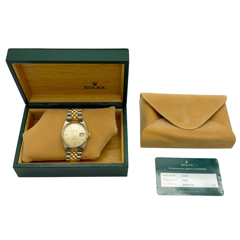 ロレックス ROLEX 16233 デイトジャスト E番 腕時計 シャンパン文字盤