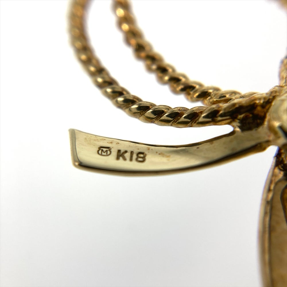 ミキモト MIKIMOTO パール ブローチ 真珠 K18YG 11.9g イエロー