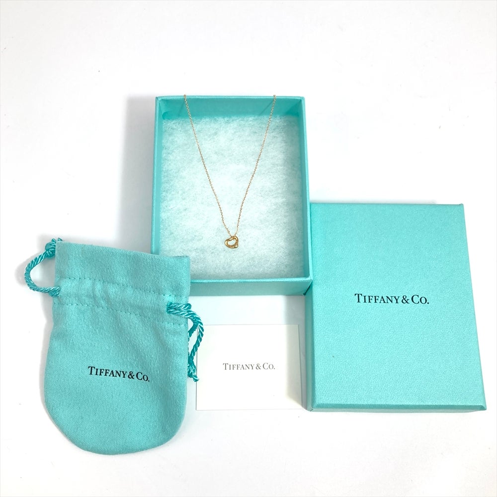 ティファニー Tiffany&Co. オープンハート ネックレス K18PG 1.6g ミニ