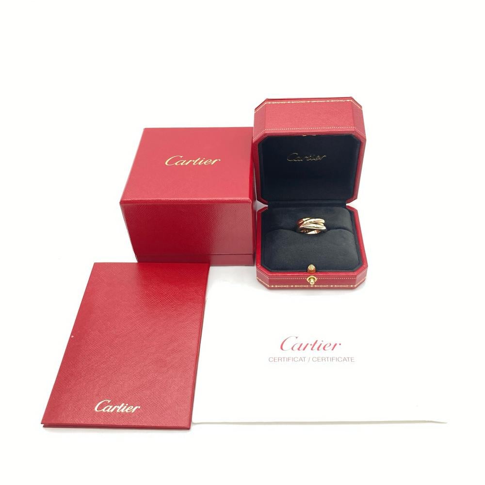 カルティエ Cartier トリニティ リング 指輪 #51 K18YG 10.8g K18PG