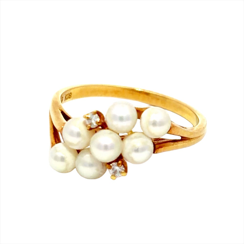 ミキモト MIKIMOTO ベビーパール リング 指輪 約11号 K18YG 2.9g 真珠