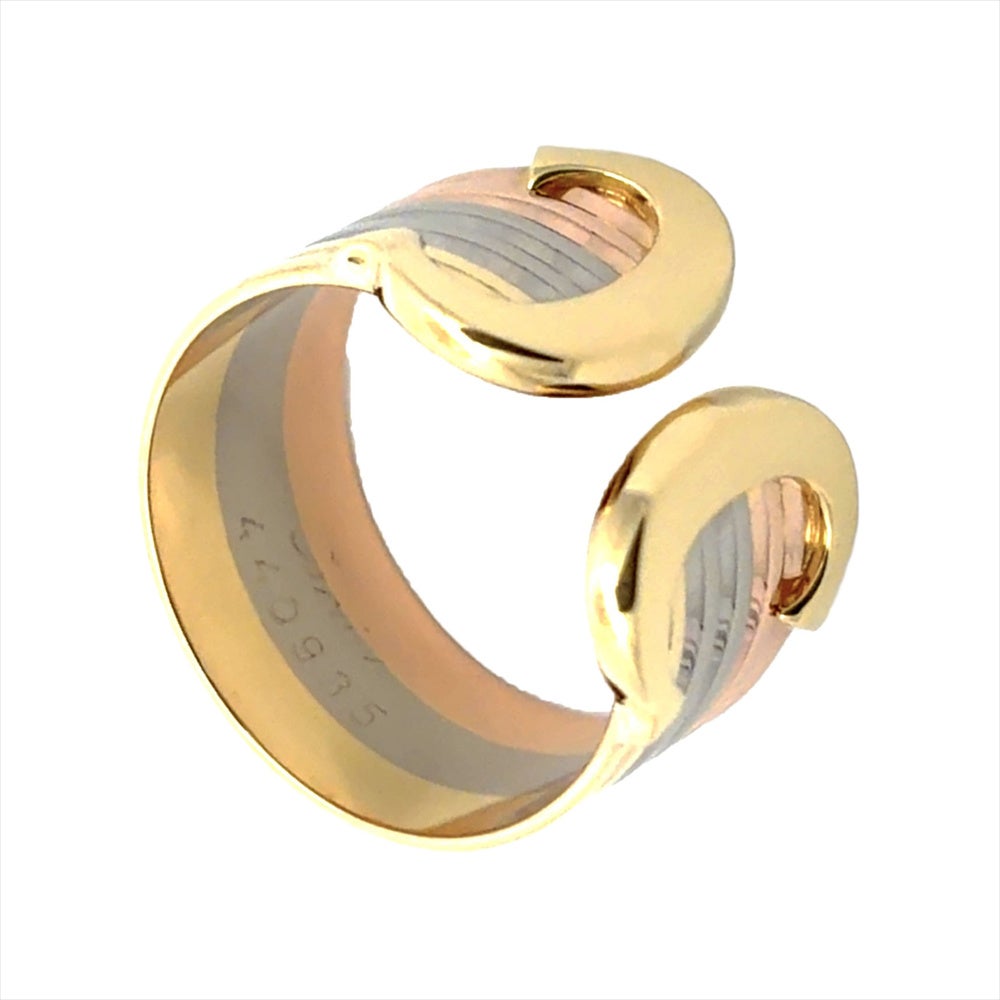 カルティエ Cartier 2C LM リング 指輪 #52 K18YG 6.1g スリーカラー
