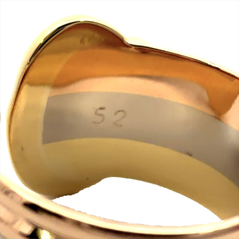 カルティエ Cartier 2C LM リング 指輪 #52 K18YG 6.1g スリーカラー