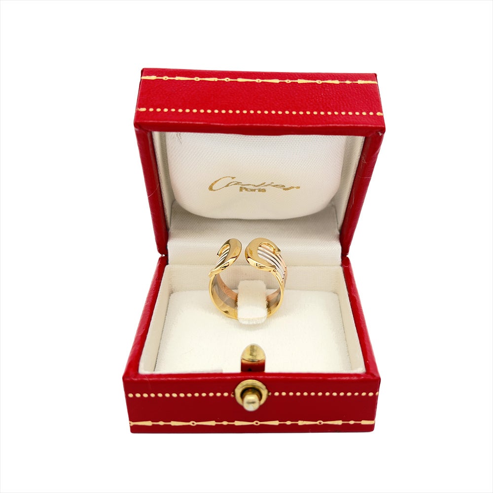 カルティエ Cartier 2C LM リング 指輪 #52 K18YG 6.1g スリーカラー