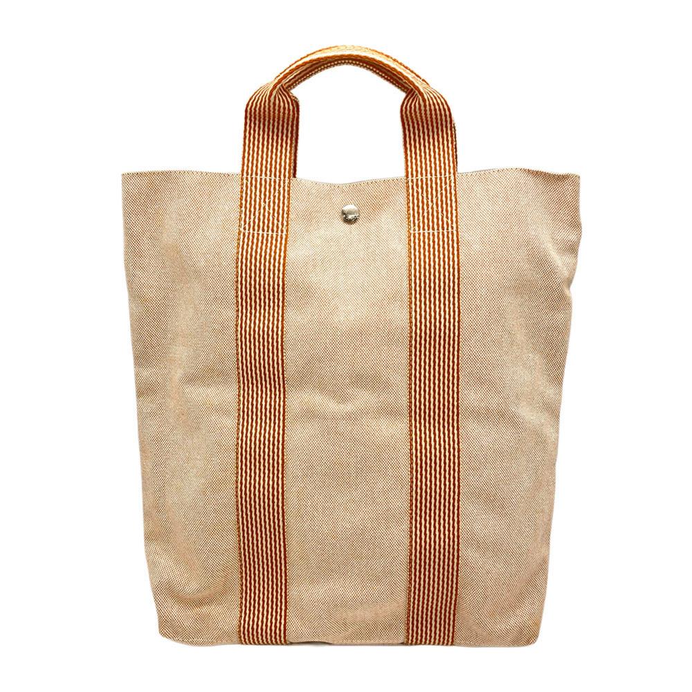 エルメス HERMES フールトゥ カバス トートバッグ キャンバス オレンジ