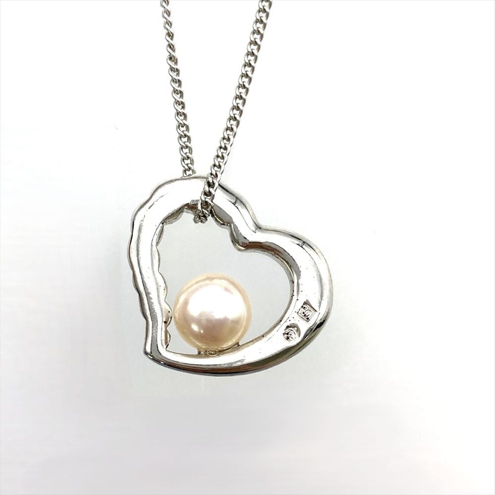 タサキ TASAKI オープンハート パール 6.9mm ネックレス シルバー