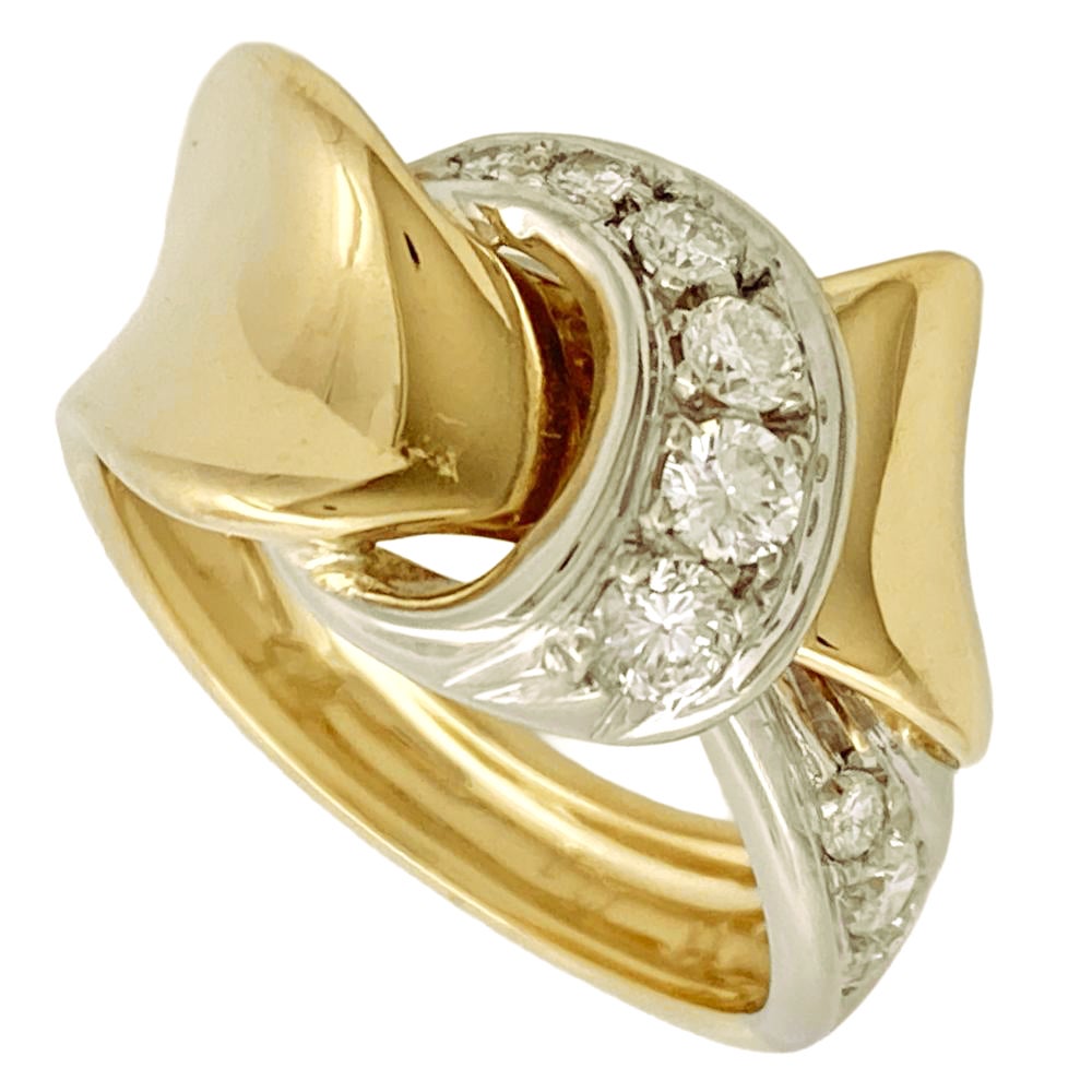 カルティエ Cartier トリニティ 5連 リング 指輪 #48 K18YG 7.5g K18PG