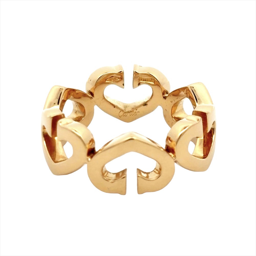カルティエ Cartier Cハート リング 指輪 #49 K18YG 6.4g イエロー
