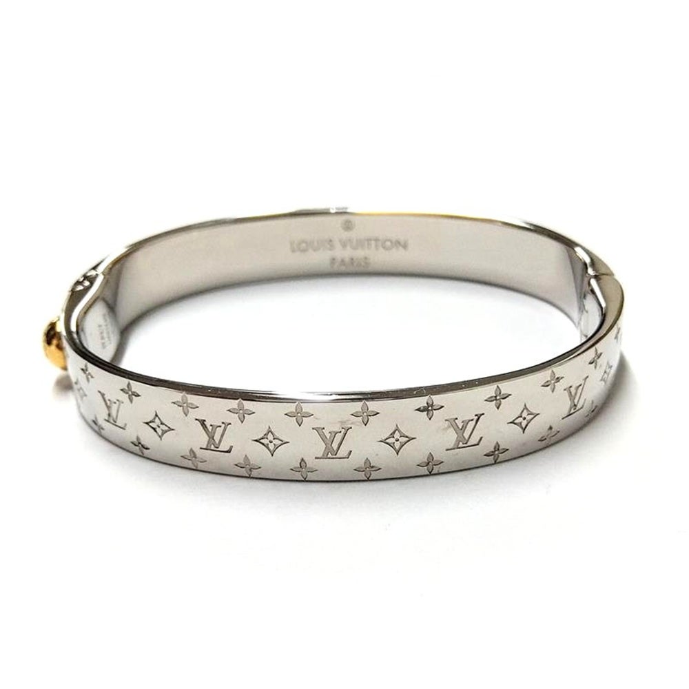 ルイヴィトン LOUIS VUITTON カフ ナノグラム バングル カフ S GPg