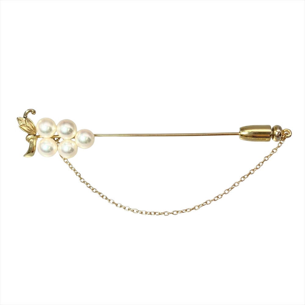ミキモト MIKIMOTO パール 約5.8mm ピン ブローチ K14YG 4.6g