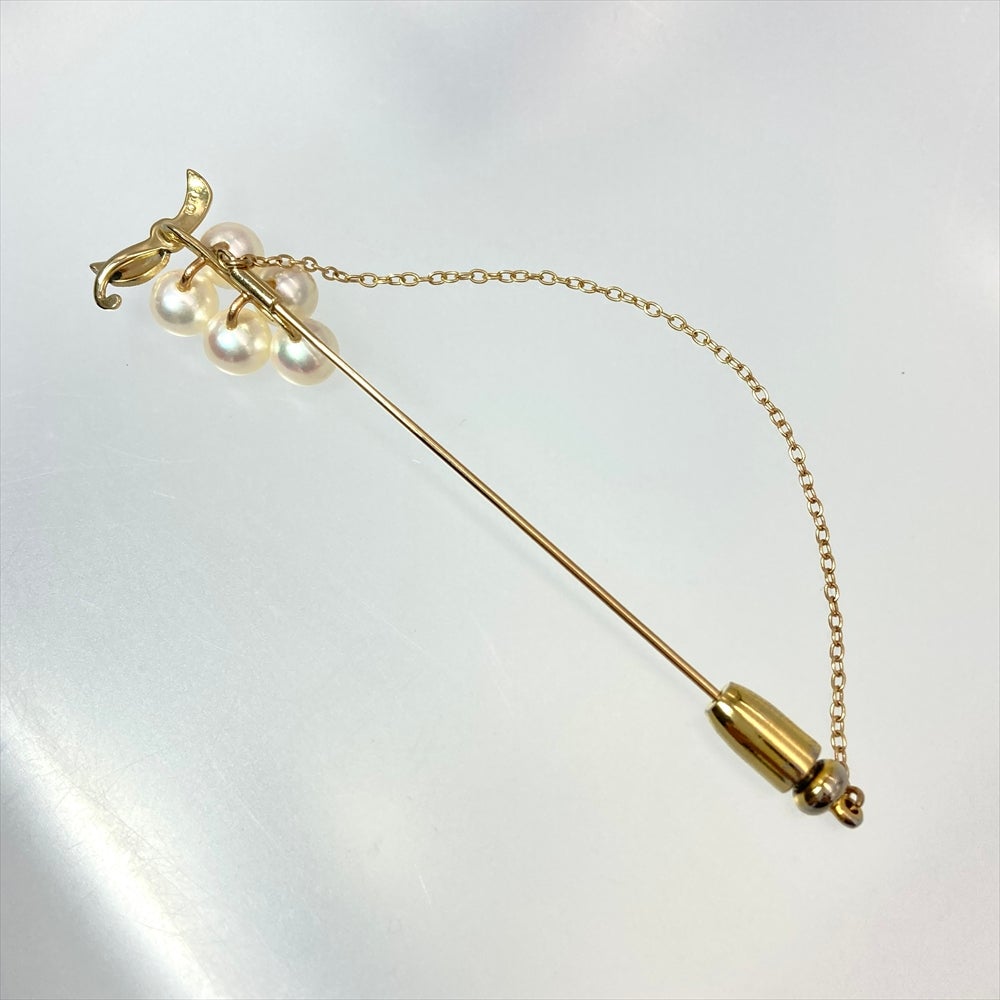 ミキモト MIKIMOTO パール 約5.8mm ピン ブローチ K14YG 4.6g
