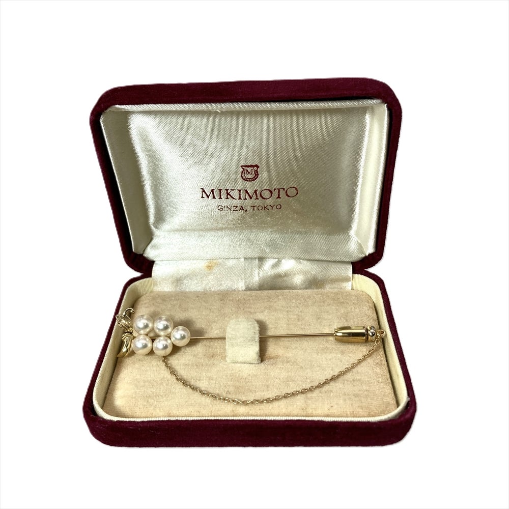 ミキモト MIKIMOTO パール 約5.8mm ピン ブローチ K14YG 4.6g