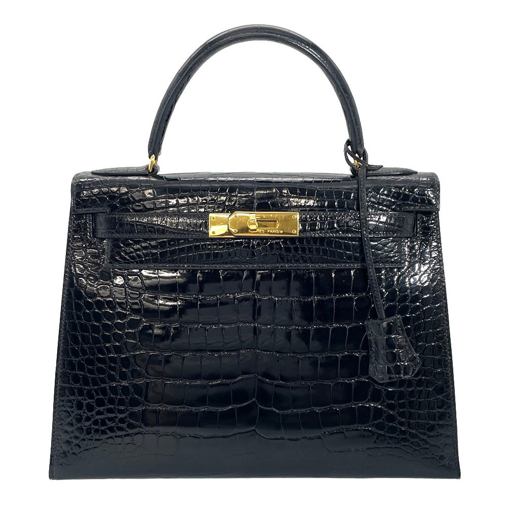 エルメス HERMES ケリー 28 ハンドバッグ アリゲーター 〇U刻印刻印