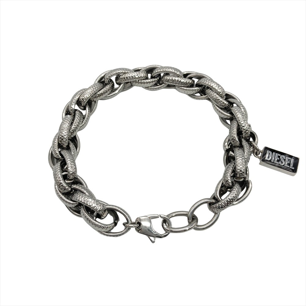 ディーゼル DIESEL スクエアロゴプレート ブレスレット シルバー