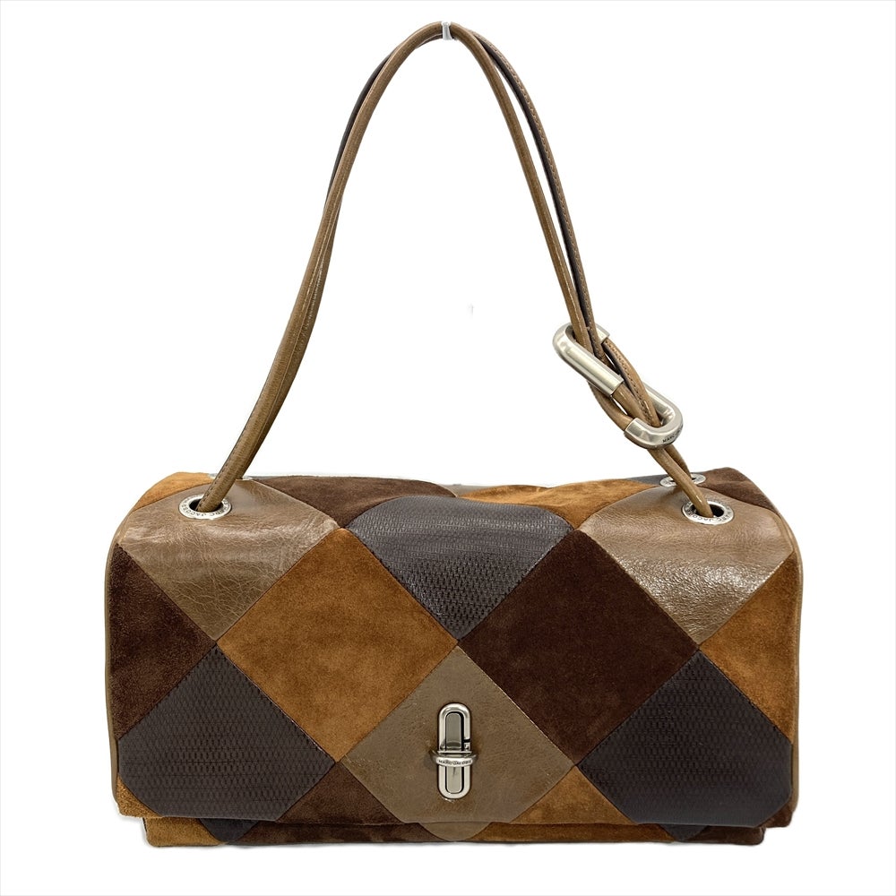 マークジェイコブズ グルーヴ バッグ ブラウン ショルダーバッグ シルバー金具 マークジェイコブス MARC JACOBS スエード パッチワーク デュアル
