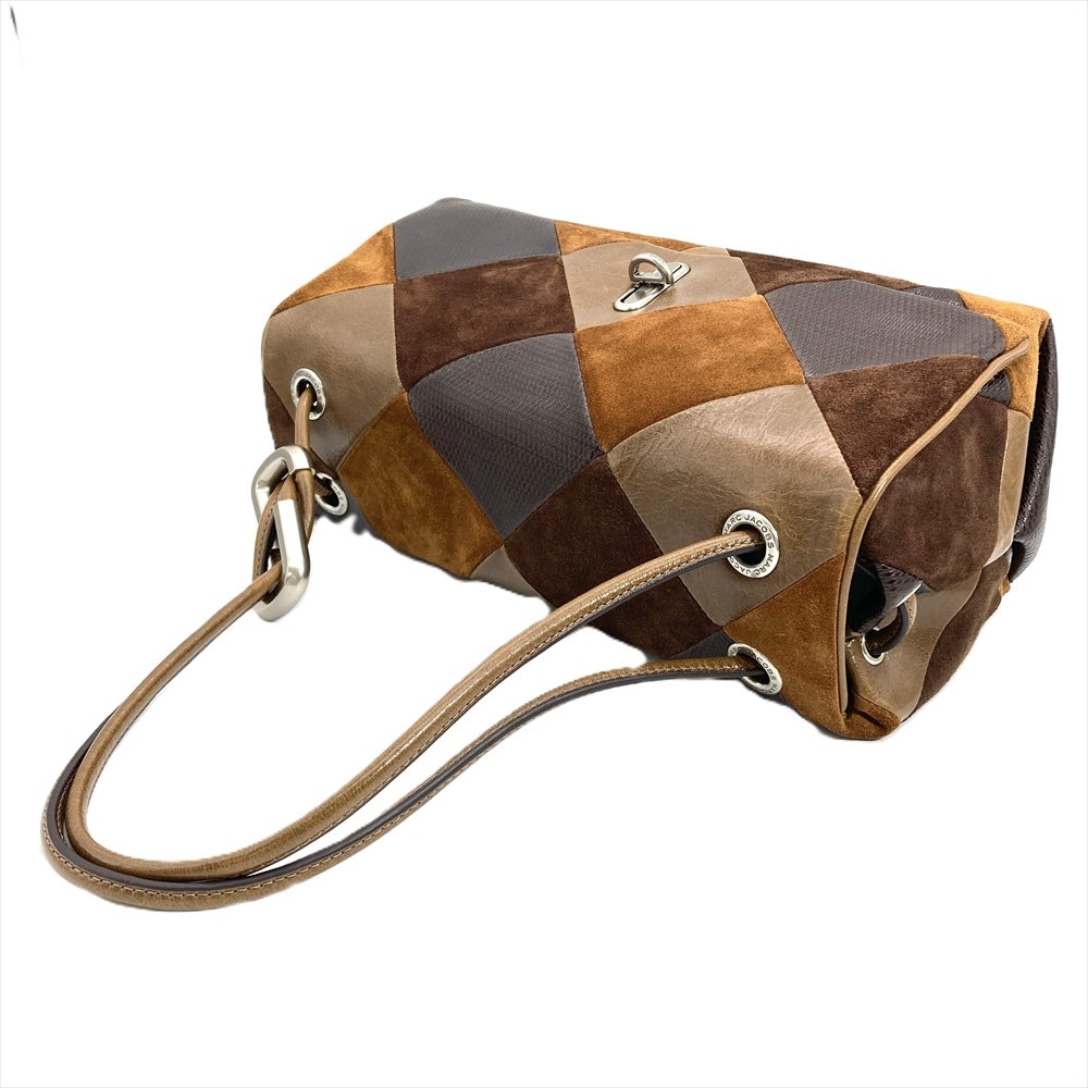 マークジェイコブズ グルーヴ バッグ ブラウン ショルダーバッグ シルバー金具 マークジェイコブス MARC JACOBS スエード パッチワーク デュアル