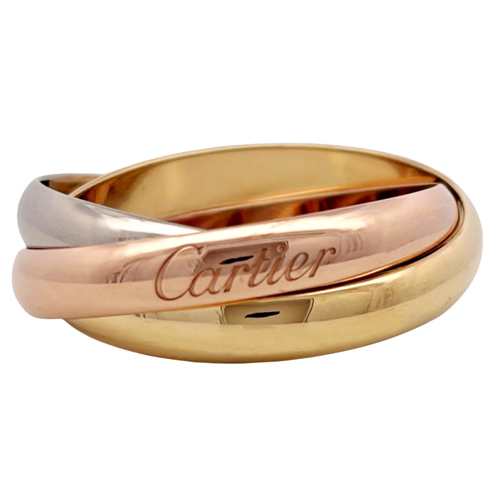 カルティエ Cartier トリニティ SM リング 指輪 #49 K18YG 4.7g K18PG