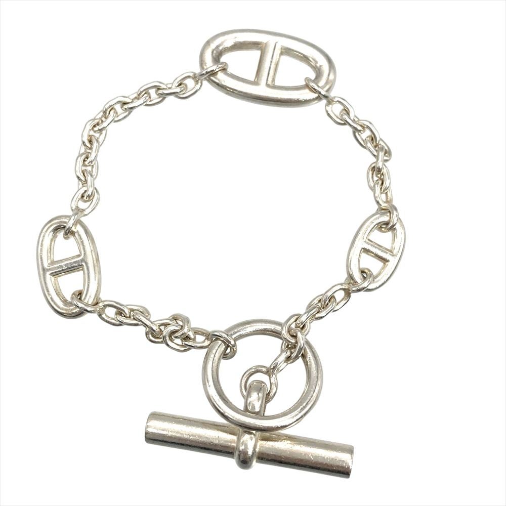 エルメス HERMES ジャンボ ブレスレット レザー ブラウン シルバー金具