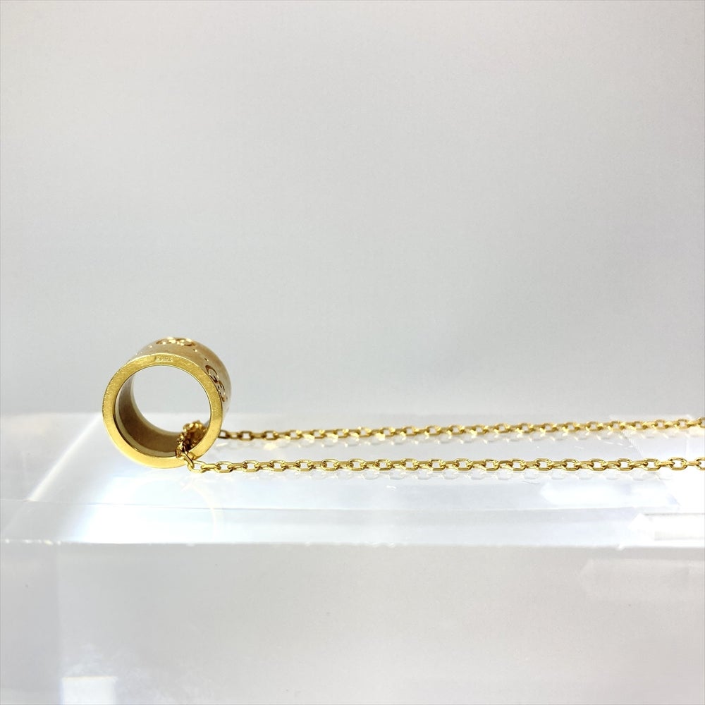 グッチ GUCCI GGロゴ アイコンリング ネックレス K18YG 7.7g イエロー